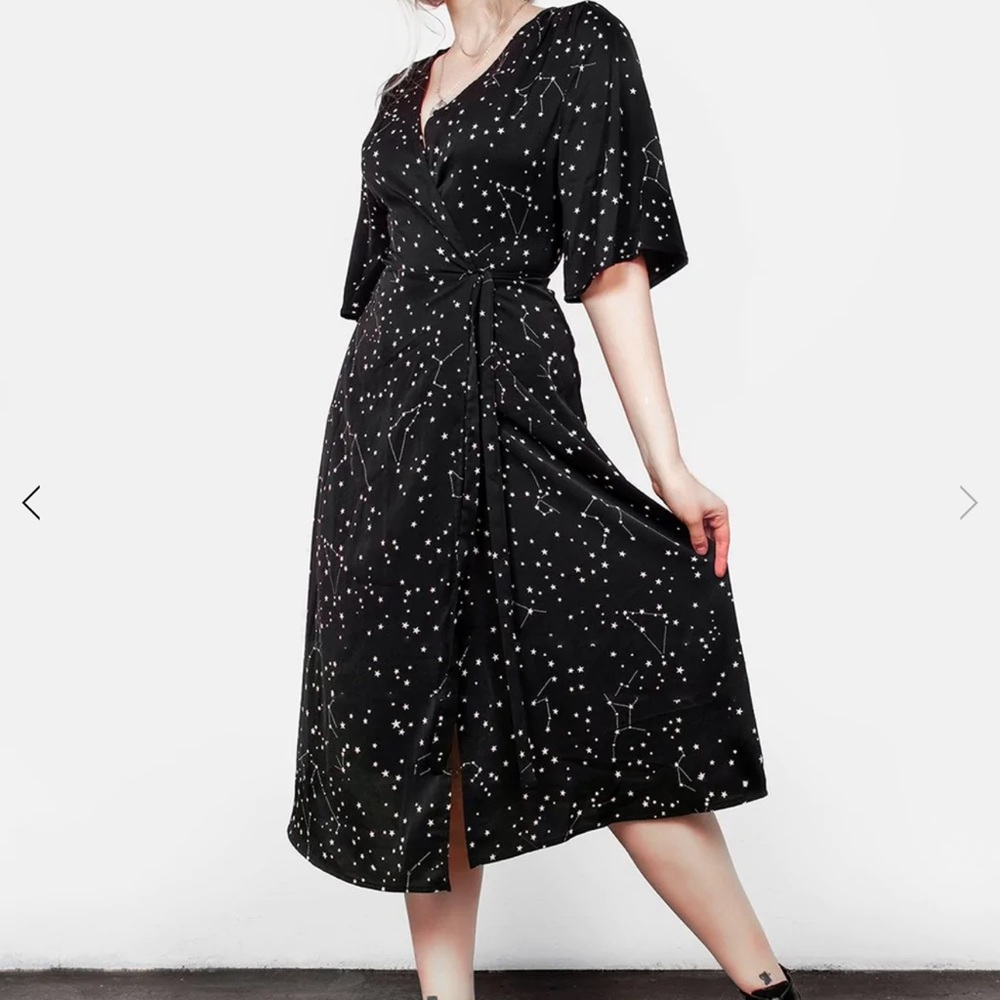 DISTURBIA WRAP CONSTELLATION DRESS